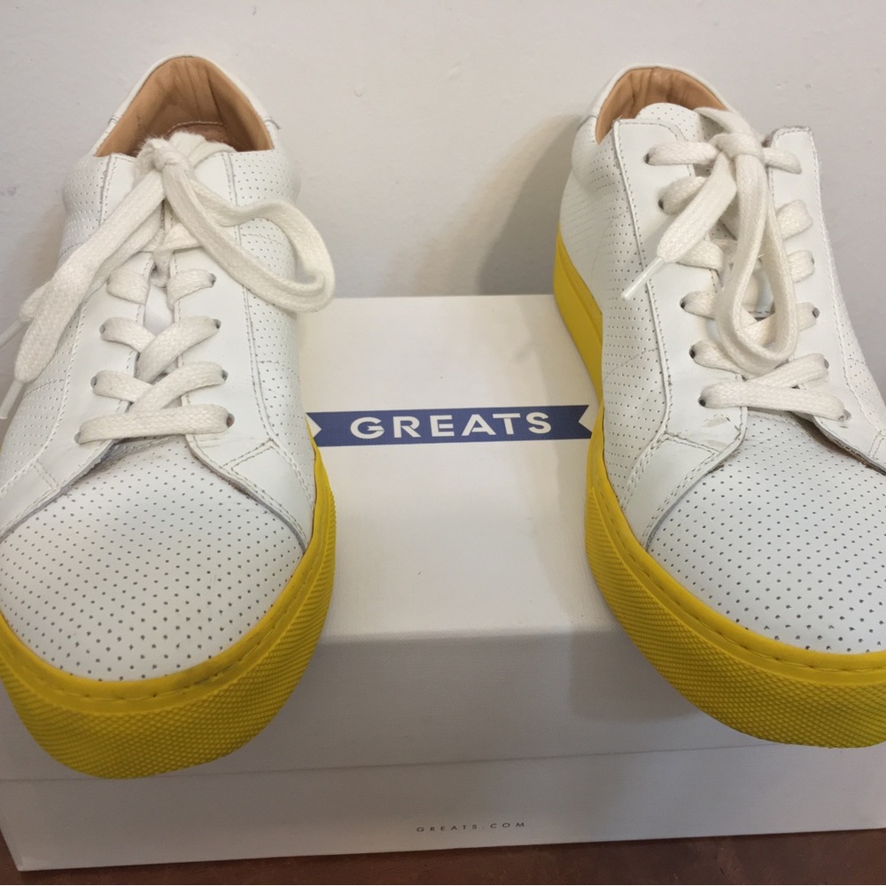 Greats Royale Brooklyn Leather Sneakers Size 9.5. Made in Italy